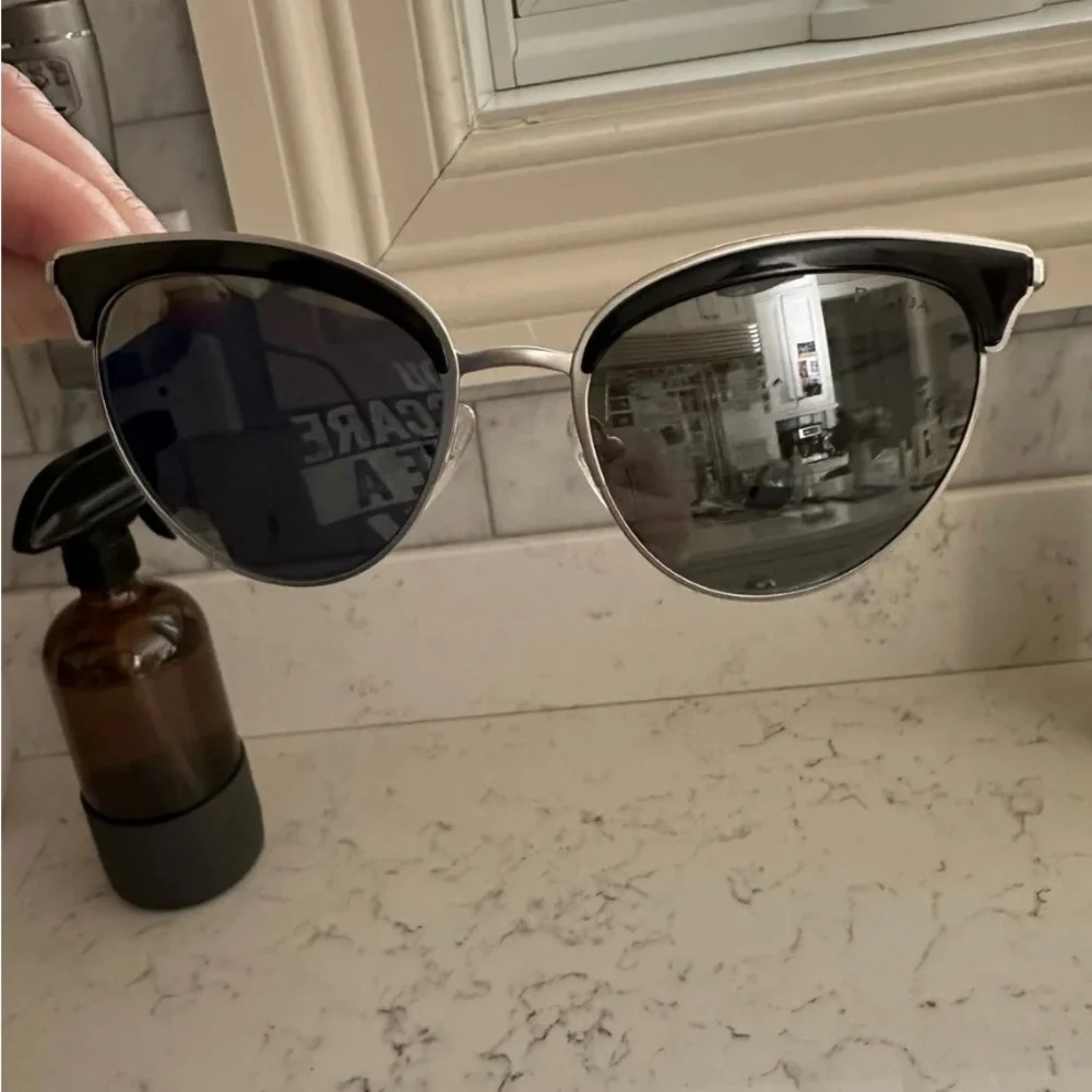 Prada Black and Silver Cat-Eye Sunglasses - Picture 9 of 13